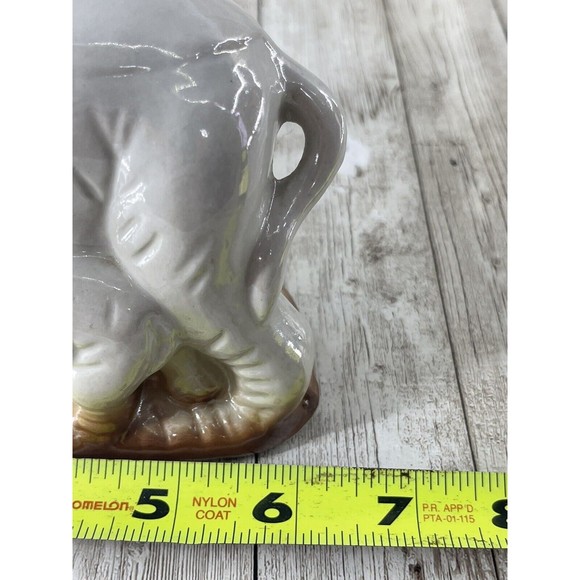 7” Vintage Ceramic Elephant Figurine with Baby Made in Brazil Good Luck Money - Picture 12 of 12